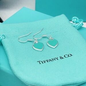 Tiffany & Co. Silver and Turquoise Heart Earrings
